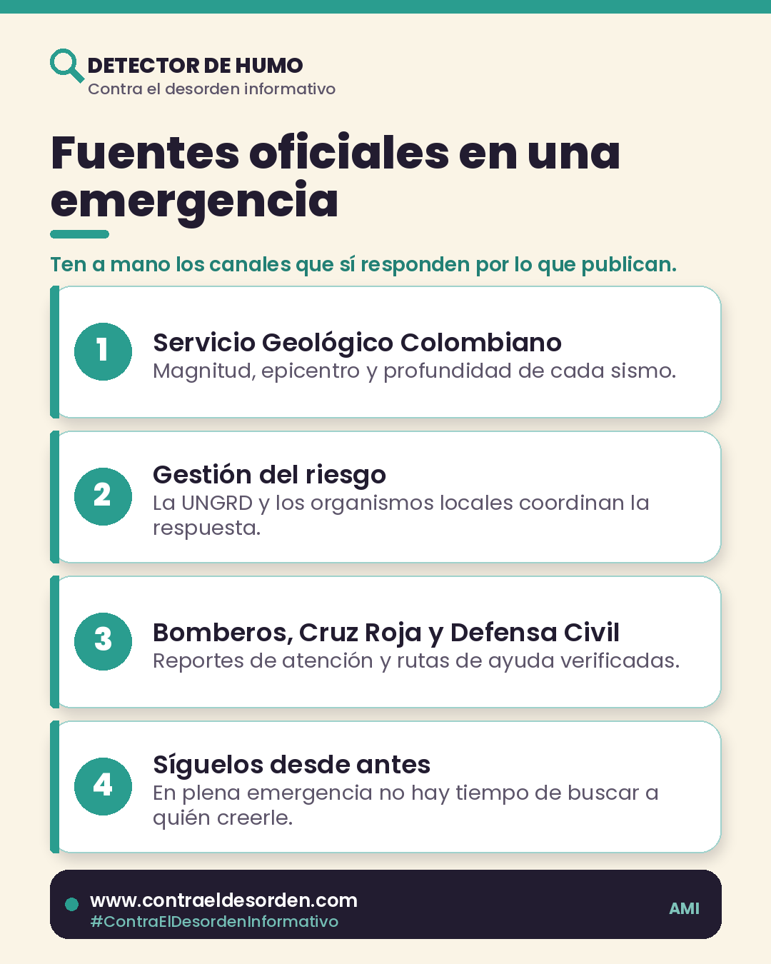 Infografía CDI 094: Fuentes oficiales de emergencia