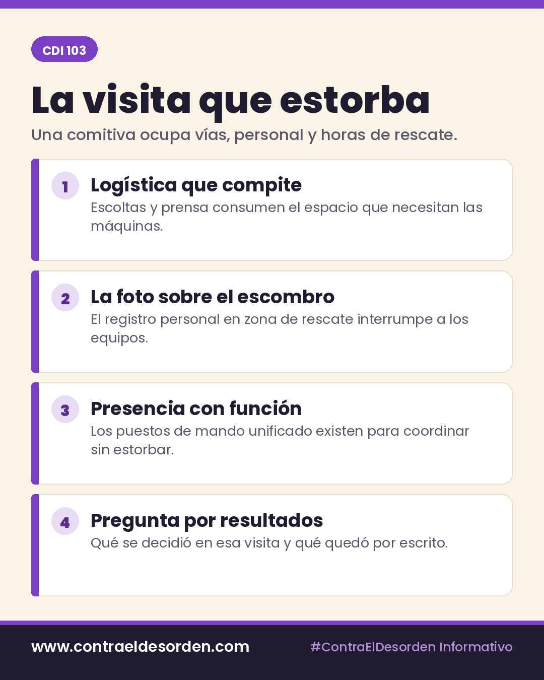 Infografía CDI 103: La visita que estorba