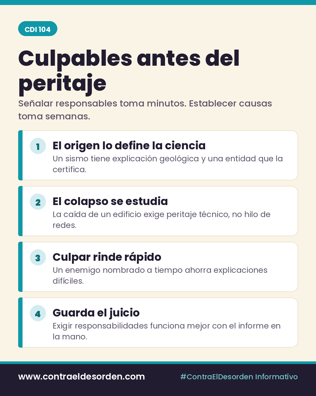 Infografía CDI 104: Culpables antes del peritaje